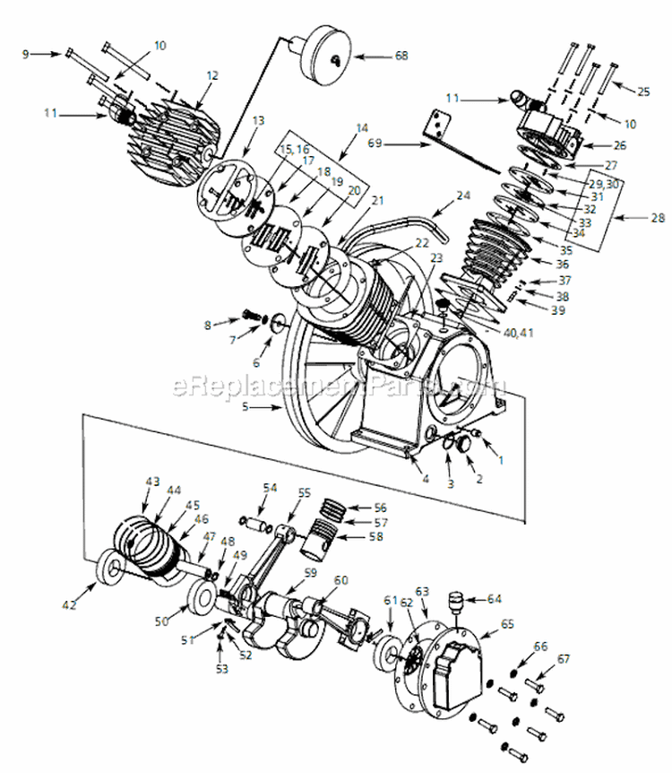 Page B Diagram and Parts List for HS781004 2007 Campbell Hausfeld Compressor